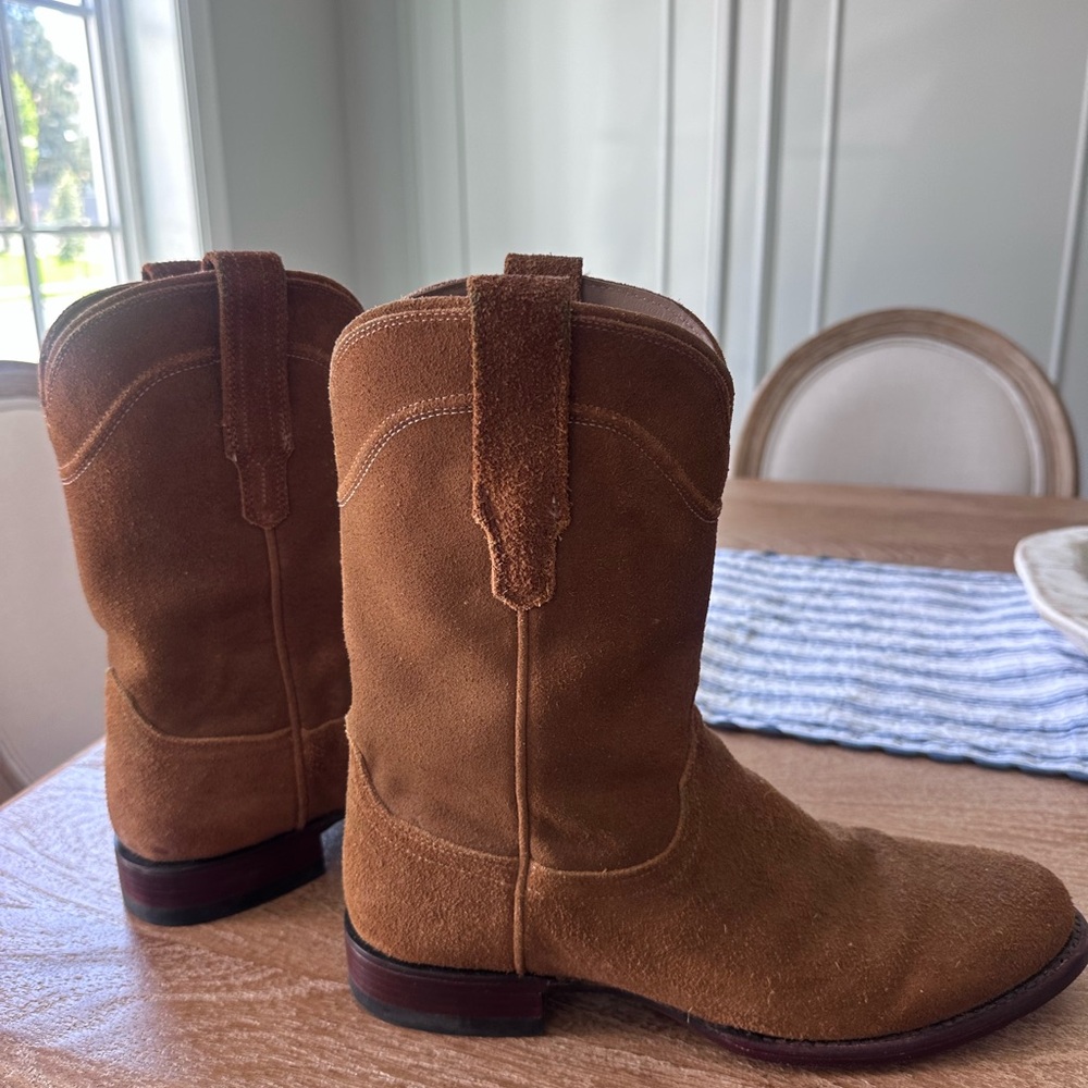 “The Johnny” Brown Suede Cowboy Boots